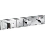 Shower tap Wall-mounted external part 2 way material: Brass thermostatic with holder With plate with separate exits, color: Chrome surface: Glossy Wall-mounted - external part