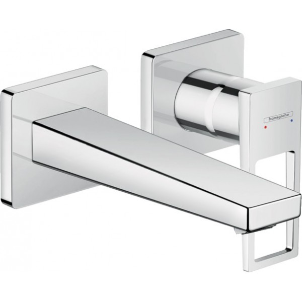 Wash basin tap Wall-mounted - external part 2 holes mixer With non-closing waste set, color: Chrome 16,5cm material: Brass surface: Glossy Wall-mounted - external part Wash basin tap Wall-mounted - external part 2 holes mixer With non-closing waste set, color: Chrome 16,5cm material: Brass surface: Glossy Wall-mounted - external part