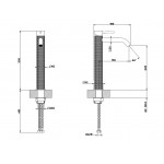 Wash basin tap Deck-mounted for free-standing washbasin material: Inox mixer Without waste Black Metal Brushed PVD, color: Black surface: Brushed Deck-mounted
