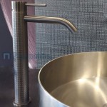Wash basin tap Deck-mounted for free-standing washbasin material: Inox mixer Without waste Black Metal Brushed PVD, color: Black surface: Brushed Deck-mounted