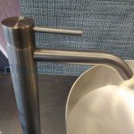 Wash basin tap Deck-mounted for free-standing washbasin material: Inox mixer Without waste Black Metal Brushed PVD, color: Black surface: Brushed Deck-mounted