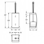 Πιγκάλ (Σκουπάκι) από inox επίτοιχος τύπος 11x11x23, χρώμα: Χρωμέ επιφάνεια: Βουρτσισμένη Πιγκάλ