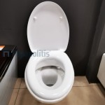 Σετ Λεκάνη επίτοιχη (κρεμαστή) υψηλής πίεσης + Κάλυμμα Wrapover με χείλος 52x36 επιφάνεια: Γυαλιστερή, χρώμα: Λευκό Επίτοιχες ΥΠ