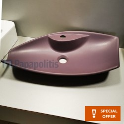 Νιπτήρας ελευθέρας τοποθέτησης 72x37x13 από πορσελάνη με μία οπή χωρίς υπερχείλιση Violet, χρώμα: Μωβ επιφάνεια: Ματ Ελευθέρας τοποθέτησης