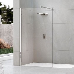 Shower enclosure Linear 140x200 8mm fixed surface: Glossy, color: Chrome Linear