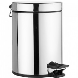 Waste bin material: Brass soft closing 5 lt Closed Floor standing, color: Chrome surface: Glossy