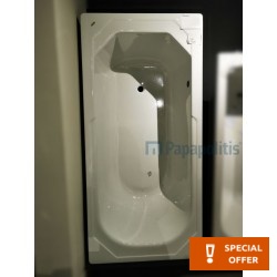 Μπανιέρα ορθογώνια 190x90 από χάλυβα, χρώμα: Λευκό χωρίς λαβές επιφάνεια: Γυαλιστερή Ορθογώνιες