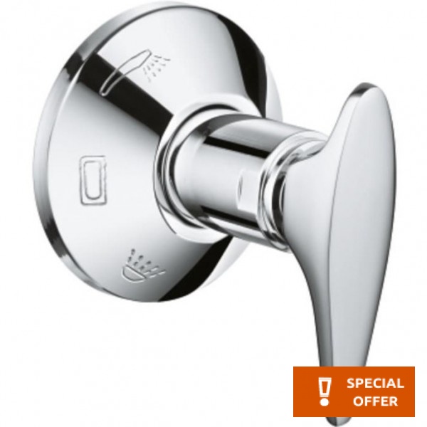 Diverter for concealed shower tap Wall-mounted complete 3 way material: Brass, color: Chrome surface: Glossy Diverters - external part