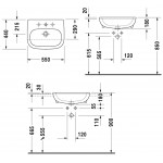 Washbasin Semi-recessed 55x44x18 material: Porcelain, color: White surface: Glossy Semi-recessed Washbasin Semi-recessed 55x44x18 material: Porcelain, color: White surface: Glossy Semi-recessed