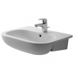 Washbasin Semi-recessed 55x44x18 material: Porcelain, color: White surface: Glossy Semi-recessed