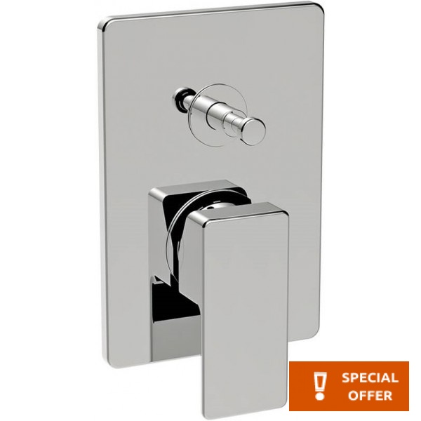 Shower tap Wall-mounted concealed - complete set 2 way material: Brass mixer With plate without hand shower, hose and holder, color: Chrome surface: Glossy Wall-mounted - external part Shower tap Wall-mounted concealed - complete set 2 way material: Brass mixer With plate without hand shower, hose and holder, color: Chrome surface: Glossy Wall-mounted - external part