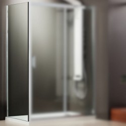 Shower enclosure Linear 70x180 6mm fixed surface: Glossy, color: Chrome Linear