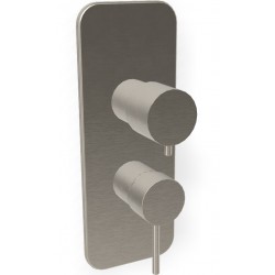 Shower tap Wall-mounted external part 2 way / 3 way material: Brass mixer With plate without hand shower, hose and holder Brushed nickel, color: Chrome surface: Brushed Wall-mounted - external part