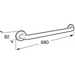 Λαβή μπάνιου ΑΜΕΑ Comfort, 60cm, Stainless steel, χρώμα: Χρωμέ από ορείχαλκο