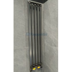 Πετσετοθήκη θερμαινόμενη 40x180 από σίδερο επίτοιχη, χρώμα: Γκρι επιφάνεια: Βουρτσισμένη Πετσετοθήκες θερμαινόμενες