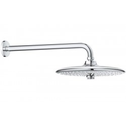 Shower head Wall-mounted 38cm material: Brass, style: 3 sprays, color: Chrome surface: Glossy Overhead showers