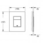 Πλακέτα εντοιχιζόμενου καζανακίου με μαύρο κρύσταλλο από κρύσταλλο διπλής ενέργειας με πνευματικό μηχανισμό, χρώμα: Χρωμέ επιφάνεια: Γυαλιστερή Πλακέτες