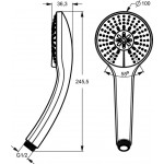 Shower head 3 jets Μ3, color: Chrome surface: Glossy Hand showers