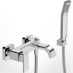 Bathtub tap Wall-mounted exposed material: Brass with hand shower, hose and holder mixer, color: Chrome surface: Glossy Wall-mouned exposed Bathtub tap Wall-mounted exposed material: Brass with hand shower, hose and holder mixer, color: Chrome surface: Glossy Wall-mouned exposed