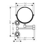 Make up mirror Brushed Nickel material: Brass Wall-mounted, color: Chrome surface: Brushed Makeup mirrors