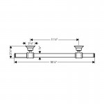 Λαβή επίτοιχη 46,3cm Brushed Nickel από ορείχαλκο, χρώμα: Χρωμέ επιφάνεια: Βουρτσισμένη Λαβές μπάνιου