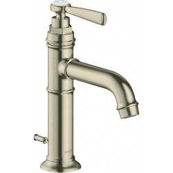 Wash basin tap Deck-mounted material: Brass mixer With pop-up waste set Μ size 100, Brushed Nickel, color: Chrome surface: Brushed Deck-mounted