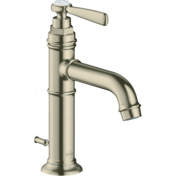 Wash basin tap Deck-mounted material: Brass mixer With pop-up waste set Μ size 100, Brushed Nickel, color: Chrome surface: Brushed Deck-mounted Wash basin tap Deck-mounted material: Brass mixer With pop-up waste set Μ size 100, Brushed Nickel, color: Chrome surface: Brushed Deck-mounted