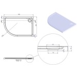 Shower tray Quarter round 120x80 material: Acrylic, color: White surface: Glossy Quadrant Shower tray Quarter round 120x80 material: Acrylic, color: White surface: Glossy Quadrant