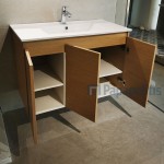 Furniture base with washbasin 90x46x62 material: Wood composite 1 basin wall mounted, color: Wood Oak Cabinets with wash basin