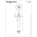 Βραχίονας 15cm με στρογγυλή ροζέτα Brushed Black Chrome οροφής από ορείχαλκο, χρώμα: Μαύρο επιφάνεια: Βουρτσισμένη Βραχίονες κεφαλής ντους