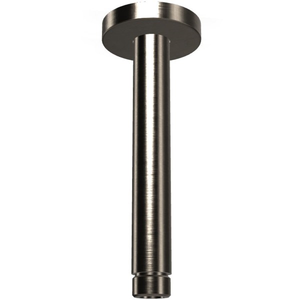 Βραχίονας 15cm με στρογγυλή ροζέτα Brushed Black Chrome οροφής από ορείχαλκο, χρώμα: Μαύρο επιφάνεια: Βουρτσισμένη Βραχίονες κεφαλής ντους