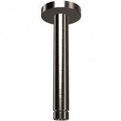 Βραχίονας 15cm με στρογγυλή ροζέτα Brushed Black Chrome οροφής από ορείχαλκο, χρώμα: Μαύρο επιφάνεια: Βουρτσισμένη Βραχίονες κεφαλής ντους
