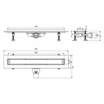 Αυλάκι ντουζιέρας (σχάρα) slim Y5,00 cm από inox 50cm, χρώμα: Χρωμέ Αυλάκι ντουζιέρας (σχάρα) slim Y5,00 cm από inox 50cm, χρώμα: Χρωμέ