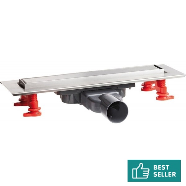 Αυλάκι ντουζιέρας (σχάρα) slim Y5,00 cm από inox 50cm, χρώμα: Χρωμέ Αυλάκι ντουζιέρας (σχάρα) slim Y5,00 cm από inox 50cm, χρώμα: Χρωμέ