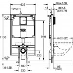 Concealed cistern for wall-mounted toilet for plasterboard wall With frame 80mm, for plasterboard, 1.13m Concealed cisterns for wall-mounted WC Concealed cistern for wall-mounted toilet for plasterboard wall With frame 80mm, for plasterboard, 1.13m Concealed cisterns for wall-mounted WC