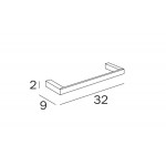 Towel 30cm Fixed material: Brass single, color: Chrome surface: Glossy Towel rails