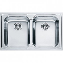Sink Stainless (Steel) 79x50 material: Inox surface: Matt free nested 2 cabinet, color: Chrome Stainless steel