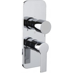 Shower tap Wall-mounted external part 2 way / 3 way material: Brass mixer With plate without hand shower, hose and holder, color: Chrome surface: Glossy Wall-mounted - external part