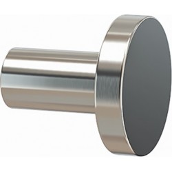 Άγκιστρο από ορείχαλκο μονό Φ3,8cm, nickel mat, robe, χρώμα: Χρωμέ επιφάνεια: Ματ