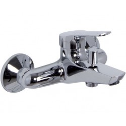 Bathtub tap Wall-mounted exposed material: Brass without hand shower, hose and holder mixer, color: Chrome surface: Glossy