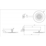 Shower head Wall-mounted 35,5cm material: Inox, style: 1 spray Warm Bronze Brushed PVD, color: Bronze surface: Matt Overhead showers