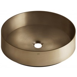 Washbasin Free standing 40x40x12,5 material: Inox Without hole Without overflow Warm Bronze Brushed PVD, color: Bronze surface: Brushed