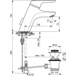 Wash basin tap Deck-mounted material: Brass mixer S size With pop-up waste set & hose, color: Chrome surface: Glossy Deck-mounted