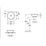 Washbasin Free standing 38x38x11 material: Porcelain With overflow Without hole, color: White surface: Glossy Free standing