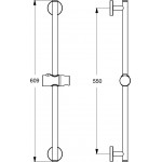 Βέργα ντους 60cm από ορείχαλκο απλή, χρώμα: Χρωμέ επιφάνεια: Γυαλιστερή Βέργες ντους