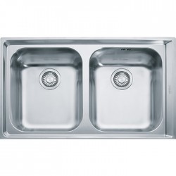 Sink Stainless (Steel) 86x51 material: Inox surface: Matt free nested 2 cabinet, color: Chrome Stainless steel