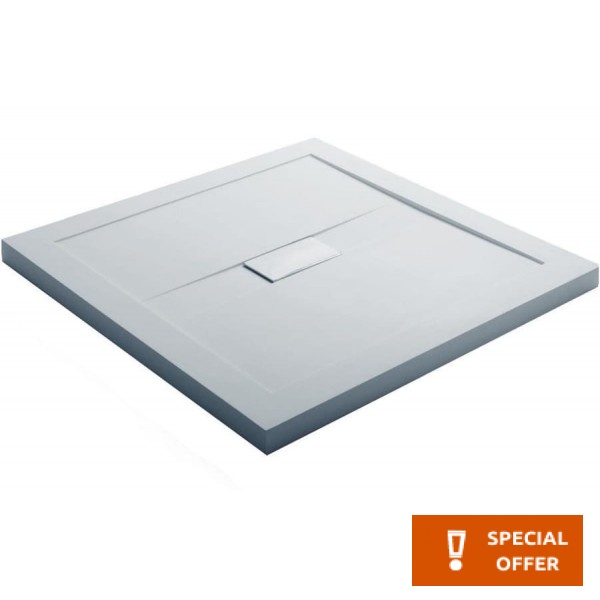 Ντουζιέρα τετράγωνη 90x90x5 από solid surface, χρώμα: Λευκό επιφάνεια: Ματ Τετράγωνες