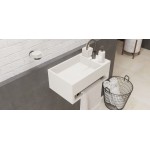 Νιπτήρας επίτοιχος 50x30x20 με 1 γούρνα με οπή δεξιά χωρίς κολώνα από solid surface, χρώμα: Λευκό επιφάνεια: Ματ Επίτοιχοι