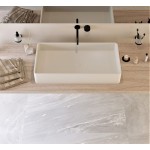 Νιπτήρας ελευθέρας τοποθέτησης 80x40x14,5 από solid surface χωρίς οπή  χωρίς υπερχείλιση, χρώμα: Λευκό επιφάνεια: Ματ Ελευθέρας τοποθέτησης