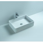 Νιπτήρας ελευθέρας τοποθέτησης 60x40x15 από solid surface χωρίς οπή  χωρίς υπερχείλιση, χρώμα: Λευκό επιφάνεια: Ματ Ελευθέρας τοποθέτησης